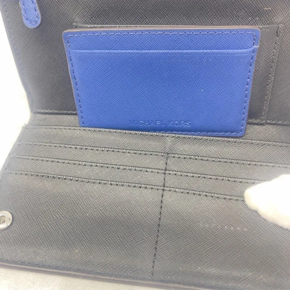 Michael Kors Lg Card Case Carryall Wallet Sapphire Blue - Picture 4 of 11